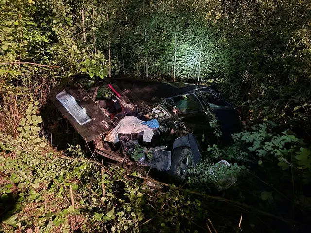 Der schwer beschädigte Pkw lag im Wald. | Foto: www.einsatzdoku.at