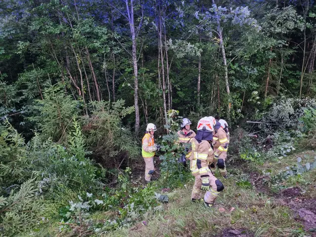 Die Feuerwehr suchte im Wald nach dem Unfalllenker. | Foto: ZOOM.Tirol