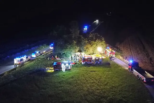 Die Unfallstelle von Oben | Foto: BFK WT/St. Mayer