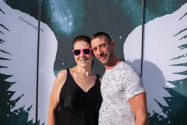 Carina und Daniel posierten vor dem Fotopoint | Foto: Laura/Thomas Fischer