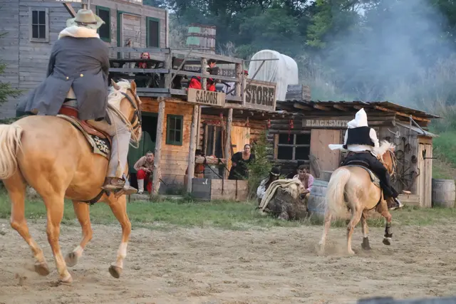 Szene aus "Winnetou II" in der Arena Wagram.