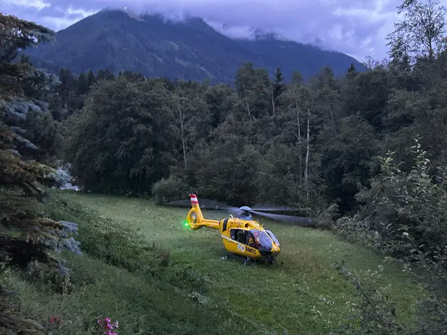 Mutprobe in Fulpmes: Im Einsatz standen zahlreiche Einsatzkräfte, darunter die Feuerwehren Fulpmes, Mieders, Telfes und Neustift, die Berufsfeuerwehr Innsbruck, Wasserrettung, Rettungsdienst, Polizei Neustift, der Polizeihubschrauber „Libelle“ sowie der Notarzthubschrauber „C1“.  | Foto: zeoitungsfoto.at