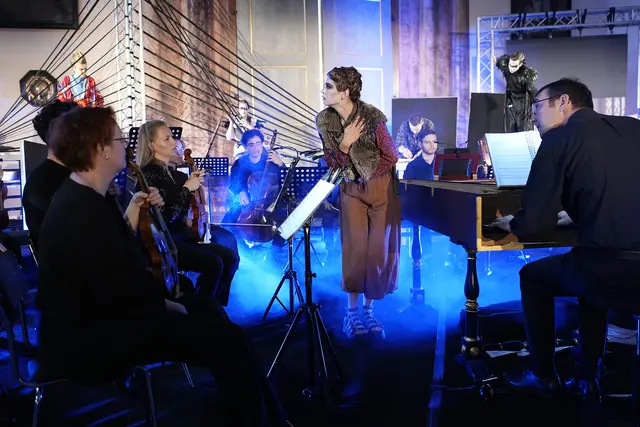 Katharina Wegscheider (Euridice), Euridice Barockorchester der Anton Bruckner Privatuniversität
(Leitung: Elisabeth Wiesbauer), Erich Traxler (Musikalische Leitung) | Foto: Reinhard Winkler