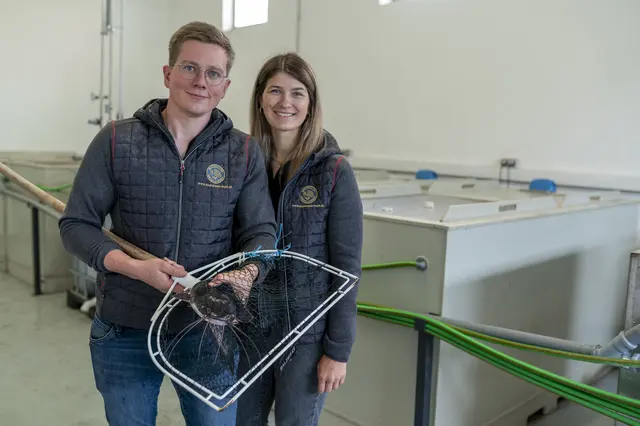 Lorenz und Theresa Birgmayr-Lechner erhielten den Agrarpreis 2025 für ihr Aquaponik-Projekt.  | Foto: Birgmayr-Lechner
