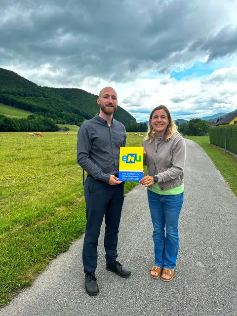 Experte der Energie- und Umweltagentur NÖ, Klemens Willim und KEM-Managerin Katharina Fuchs. | Foto: Laura Krifter