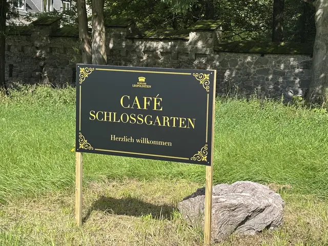 Ein Schild auf der Straße zum Leopoldsteinersee macht auf das neue Café Schlossgarten aufmerksam. | Foto: MeinBezirk/Laura Jung