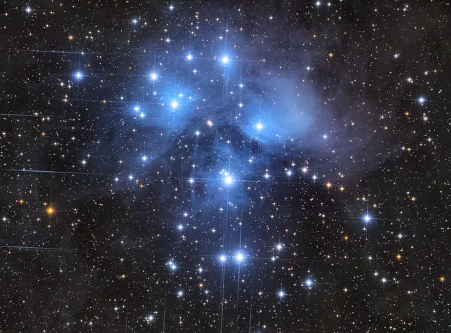 Pleiades M45, fotografiert von Alex Gschöpf. | Foto: Alex Gschöpf
