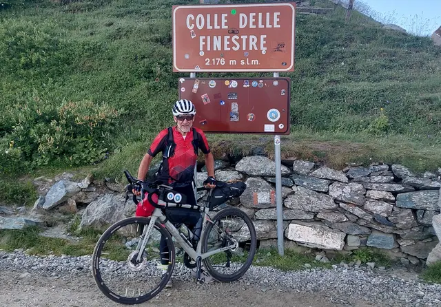 Wolfgang Raminger beim 3. Fixpunkt des Radrennens "Colle Delle Finestre" (Frankreich). | Foto: Wolfgang Raminger