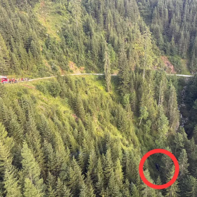 Rot markiert: Das verunfallte Fahrzeug | Foto: FF Wagrain