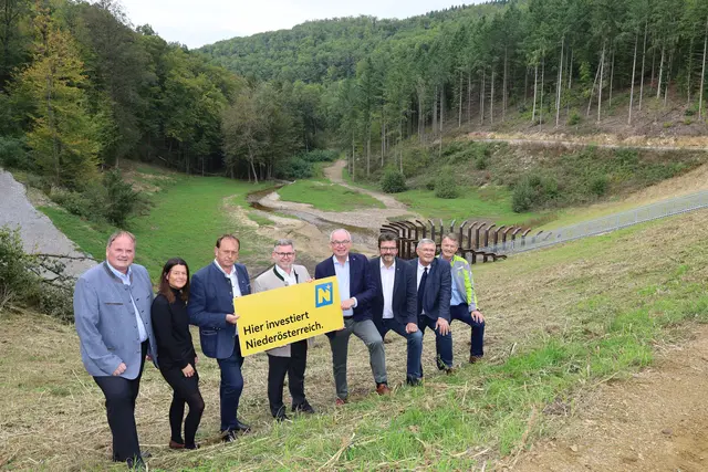 Das Schutzbecken am Eibenbach bewährte sich sogar schon vor der Eröffnung 2024. | Foto: Herbert Gschweidl