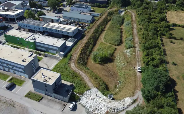 Das Hochwasser-Rückhaltebecken Eichkogelrunse in Guntramsdorf. | Foto: WLV