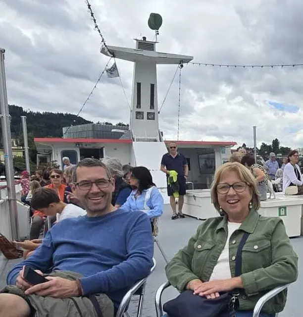 Der Steyrer Bürgermeister, Markus Vogl, mit seiner Gattin in Bregenz bei einer Schifffahrt nach Lindau. | Foto: Vogl