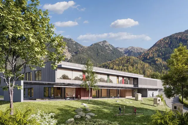 Das von Architekturbüro DinA4 geplante Gebäude wird genug Platz auch bei steigenden Kinderzahlen bieten. | Foto: Froech Visual