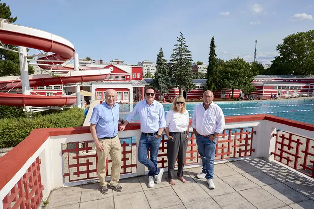 Demokratie- und Bäderstadtrat Jürgen Czernohorszky und Bezirksvorsteherin Stefanie Lamp (16. Bezirk) - Bädertour mit Werkstatt mit Wirkung. (beide SPÖ) | Foto: Stadt Wien/Markus Wache