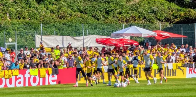 Die zahlreichen Fans konnten die Stars von BVB Dortmund beim Training im Stadion des FC Pinzgau hautnah erleben. | Foto: Sarah Braun