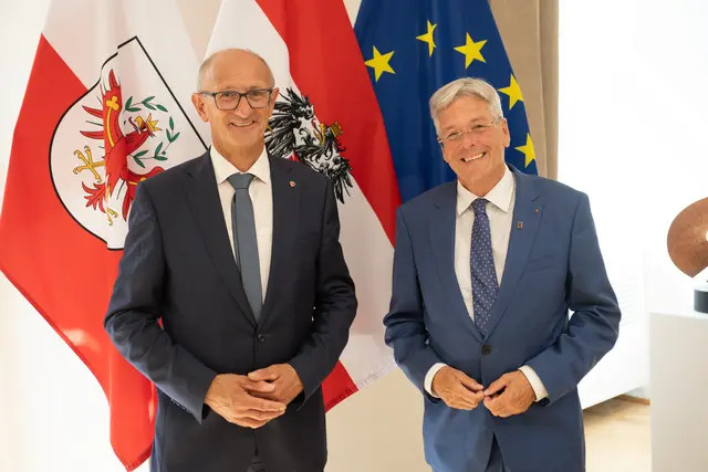 Kärntens LH Kaiser zu Gast bei LH Mattle in Innsbruck. | Foto: Land Tirol/Danijel Jovanovic