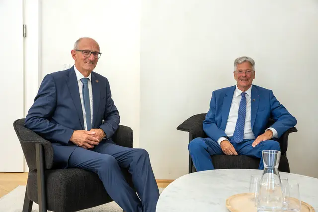 LH Mattle lud LH Kaiser zum Auftakt der Festwochen der Alten Musik in Innsbruck ein. | Foto: Land Tirol/Danijel Jovanovic