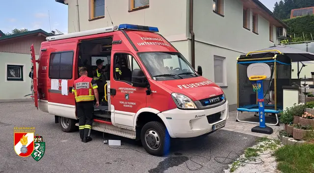 Die Feuerwehren hatten alle Hände voll zu tun, auch das Leitfahrzeug stand im Einsatz. | Foto: FF Mooskirchen