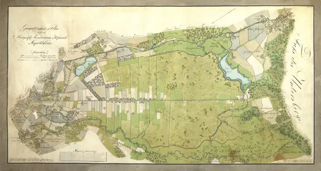 Der Geometrische Plan über die
Hochgräfl. Firmianische Hofmark Leopoldskron (1798). | Foto: AT-SLA KuR J.68 (GF), Landesarchiv Salzburg