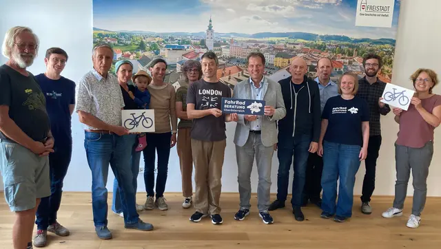 Gemeinsam mit der Gruppe „Alltagsradler:innen“ stärkt die Stadt Freistadt laufend die Radinfrastruktur. | Foto: Klimabündnis OÖ