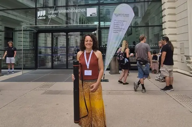 Maja Plesko, wissenschaftliche Mitarbeiterin am Biotech Campus Tulln beim Symposium on Bacterial Genetics and Ecology (BAGECO) in Graz.
 | Foto: Maja Plesko