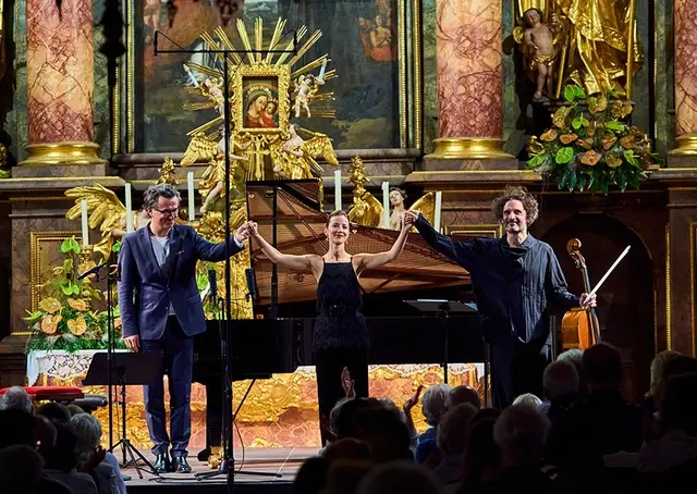 Daniel Heide (Klavier), Anna-Lena Elbert (Sopran), Nicolas Altstaedt (Violoncello). | Foto: Raphael Mittendorfer