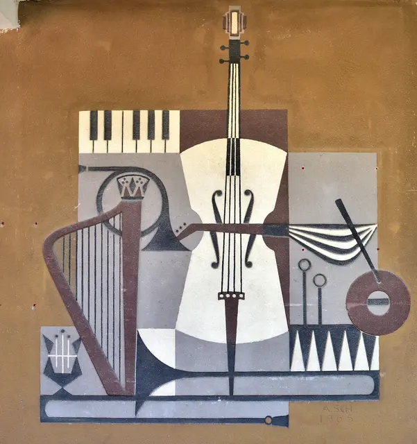 Knapp sechs Quadratmeter großes Sgraffito (schon mehrfach angebohrt) des akademischen Malers Adalbert Schlager am ehemaligen Vereinshaus der Trachtenmusikkapelle Allhartsberg. | Foto: Hans-Peter Kriener