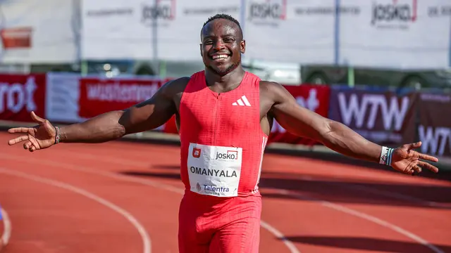 Publikumsliebling Ferdinand Omanyala (KEN) konnte  seinen bereits vierten Sieg in Andorf feiern.  | Foto: Schabetsberger