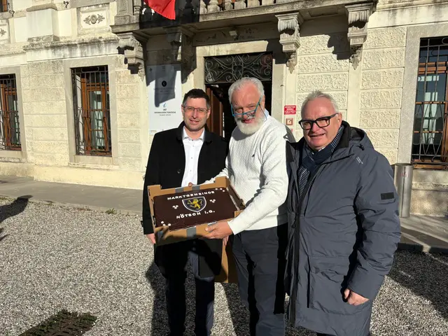 Bgm. Dipl.-HLFL-Ing. Alfred Altersberger, Bgm. Dr. Eliano Bassi und Vize-Bgm. Michael Rohr beim Austausch in Buttrio. | Foto: Gemeinde Nötsch