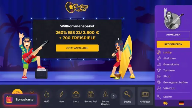 Rolling Slots Online Casino Handy Zahlung