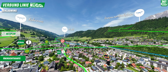 Ausschnitt aus der "BusBahnBim-Erlebniswelt" in der Region Schladming-Dachstein | Foto: Verbund Linie