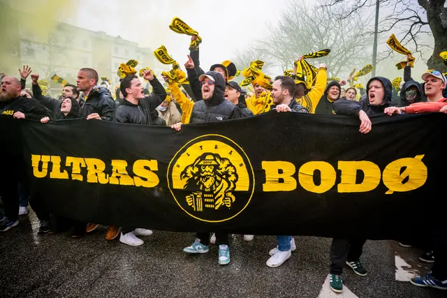 Südländisches Flair sucht man im norwegischen Bodø vergeblich. Feiern können die Glimt-Fans dennoch. | Foto: GEPA