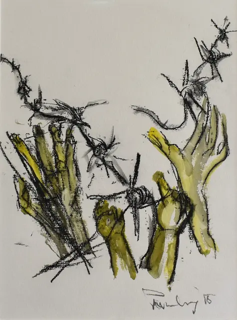 Mundmaler Paulus Ploier (www.paulus-art.at) zeigt derzeit bei seiner Ausstellung in Deutschland insgesamt 39 Kunstwerke. Eines davon ist sein Kunstwerk mit dem Titel "Trennung tut weh", in der Technik Mundmalerei Acryl auf Leinen und in der Größe von 29,7 cm x 42 cm. | Foto: www.paulus-art.at