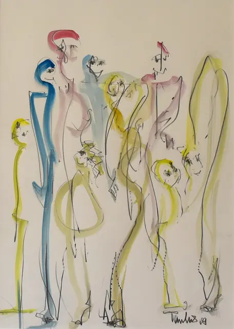 Bei der Ausstellung von Österreichs bekanntestes Mundmaler, Paulus Ploier, kann man derzeit auch sein Kunstwerk mit dem Titel "gemeinsam" bewundern. Das Werk in der Technik Mundmalerei Aquarell Grafik hat eine Größe von 29,7 cm x 42 cm und stammt aus seiner Serie "Erkenntnis". | Foto: www.paulus-art.at