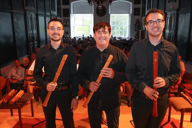 Florian Brandstetter, Michael Oman und Wolfgang Heiler begeisterten die Besucherinnen und Besucher mit ihren Flötenklängen. | Foto: Markus Hauser