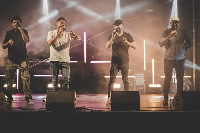 Die A-Capella-Band "Die Neffen von Tante Eleonor" mit ihrem vielseitigen Repertoire für Gänsehautmomente und begeistertes Mitsingen bei der Leoben Summer Night.
 | Foto: Klaus Pressberger