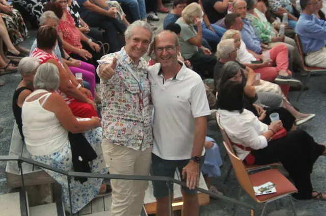Erfolgreich und erfreut zeigten sich KLANGfestival Intendant Gerhard Krammer und Werner Glösl von den KBB über alle bisher ausverkauften Events 2025 in der Burgarena. | Foto: Peter Seper