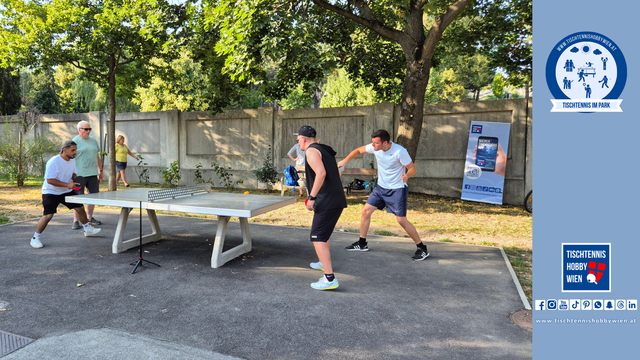 Begeisterte Spielerinnen und Spieler nutzen in Hernals die Möglichkeit, kostenlos Tischtennis im Park zu spielen. | Foto: Tischtennis Hobby Wien