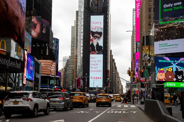 Früh aufgesprungen: Die Sujets der Wien Tourismus-Kampagne "UnArtificial Art" waren bereits im Jahr 2023 großflächig auf dem New Yorker Times Square zu sehen. (Archiv) | Foto: ViennaTouristBoard/Al Drago