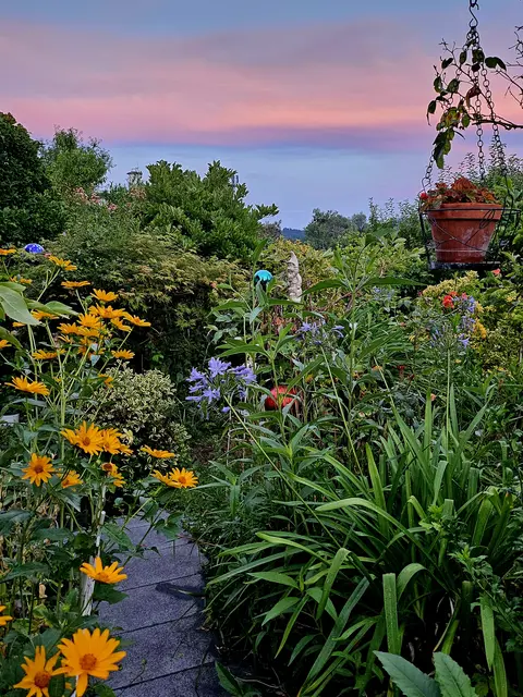 In der Dämmerung ergibt sich im Garten von Hannelore Soltys in Andritz eine besondere Stimmung. | Foto: Hannelore Soltys