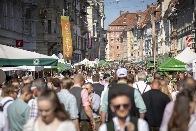 Beim letzten Aufsteirern 2023 fanden sich 175.000 Besucherinnen und Besucher in der Grazer Innenstadt ein. | Foto: Ivents Kulturagentur-Erwin Scheriau