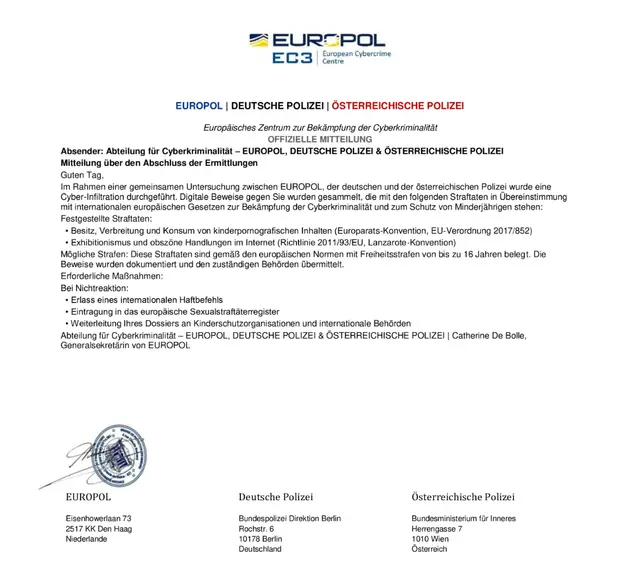 So sehen die gefälschten Behörden-Mails aus: Mit drastischen Vorwürfen und Drohungen versuchen Kriminelle, ihre Opfer einzuschüchtern. | Foto: AK-Tirol