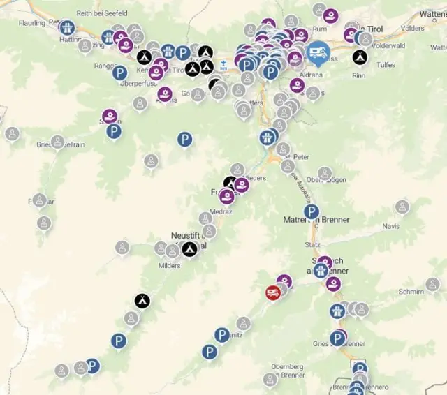 Alle grauen Stellplätze sind illegal! | Foto: TBW Est. Stubai