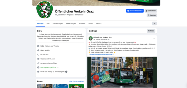 Mit dieser Fake-Facebookseite wird versucht, Grazerinnen und Grazer übers Ohr zu hauen.  | Foto: Screenshot/FB