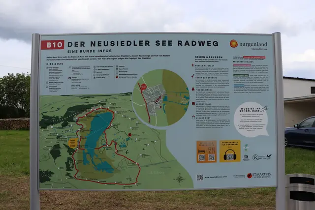 Die Tafeln entlang des Radweges zeigen auch Highlights und Tipps in der Region. | Foto: Sandra Koeune