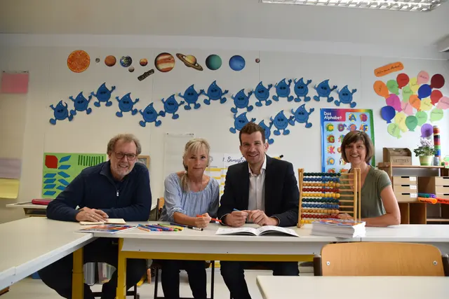 Volksschule Kottingbrunn: Wolfgang Haas, Regina Fichtner, Christian Macho, Marion Sorger. | Foto: Preineder