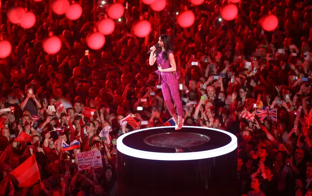 Conchita Wurst holte mit ihrem Sieg 2014 in Kopenhagen ("Rise Like a Phoenix") den ESC 2015 nach Wien in die Stadthalle. (Archiv) | Foto: Milenko Badzic / First Look / picturedesk.com