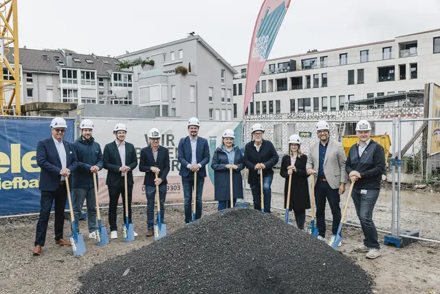 Feierlicher Spatenstich für die neue Wohnanlage in der Wichnergasse in Feldkirch. | Foto: mathis.studio