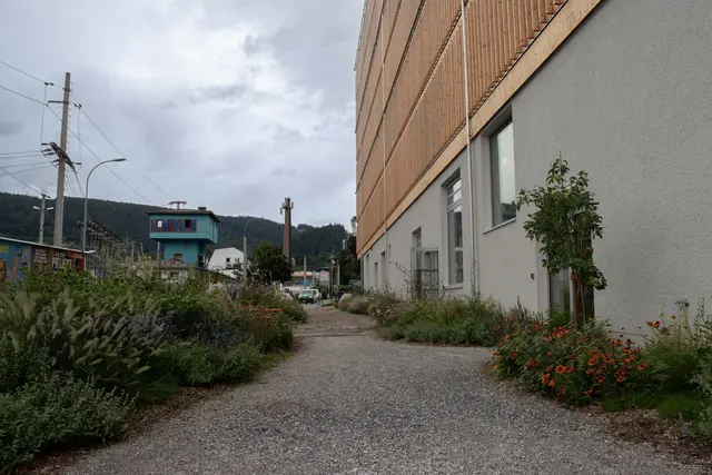 Die Stadt Innsbruck hat gemeinsam mit Studierenden der Universität Innsbruck die Außengestaltung vorgenommen. Das Ausmaß an Grünflächen blieb trotz der Nachverdichtung gleich, wurde zudem aber attraktiv begrünt und öffentlich zugänglich gemacht.

  | Foto: © D. Jäger