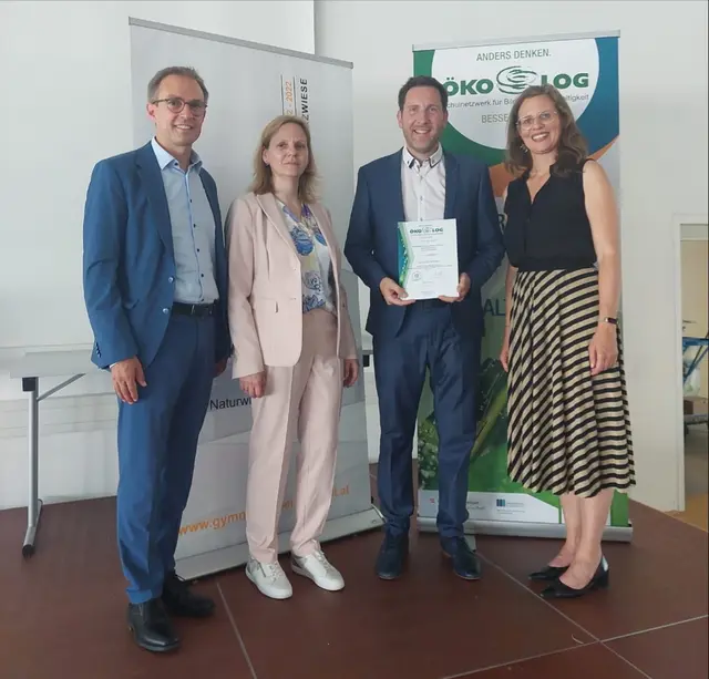 HR Mag. Jürgen Neuwirth, Ökolog- Koordinatorin Mag.a Christa Thell, Direktor MMag. Dr. Markus Neuhold und LH-Stellvertreterin Anja Haider-Wallner. | Foto: BRGOP